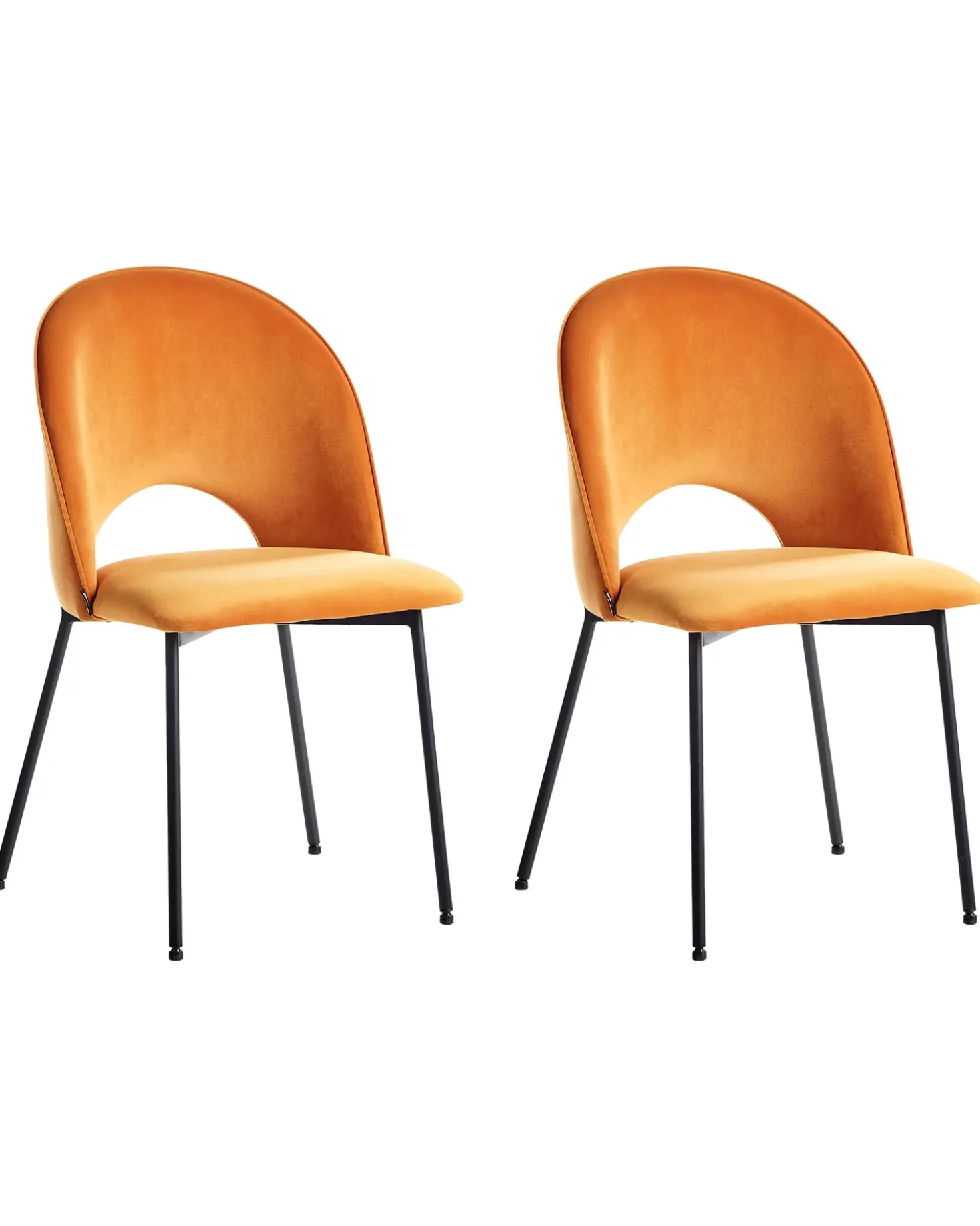 Set di 2 sedie da pranzo COVELO Velluto Arancione