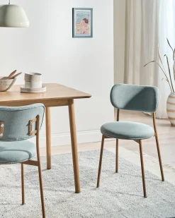 Set di 2 sedie da pranzo CASEY Tessuto Verde menta
