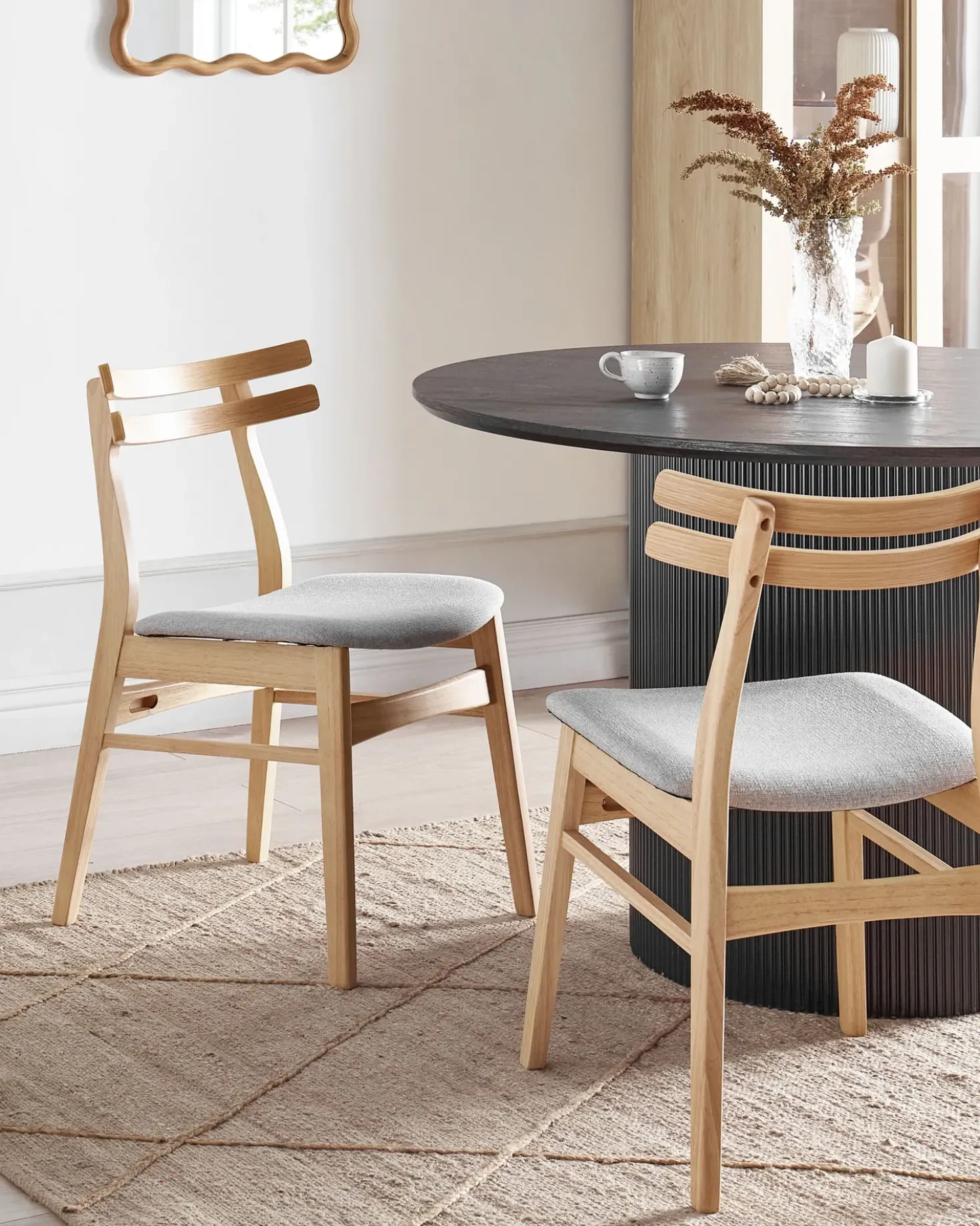 Set di 2 sedie da pranzo CYNTHIANA Legno Marrone chiaro/Grigio