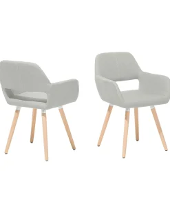 Set di 2 sedie da pranzo CHICAGO Tessuto Grigio chiaro