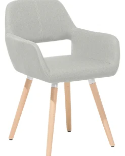 Set di 2 sedie da pranzo CHICAGO Tessuto Grigio chiaro