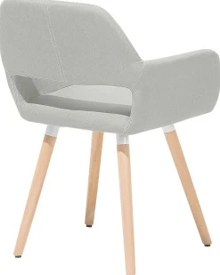 Set di 2 sedie da pranzo CHICAGO Tessuto Grigio chiaro