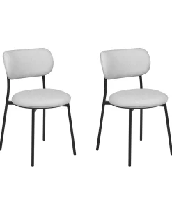 Set di 2 sedie da pranzo CASEY Tessuto Grigio chiaro