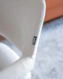 Set di 2 sedie da pranzo CINEY Tessuto Bianco sporco