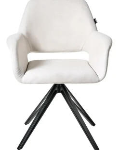 Set di 2 sedie da pranzo CINEY Tessuto Bianco sporco
