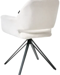 Set di 2 sedie da pranzo CINEY Tessuto Bianco sporco
