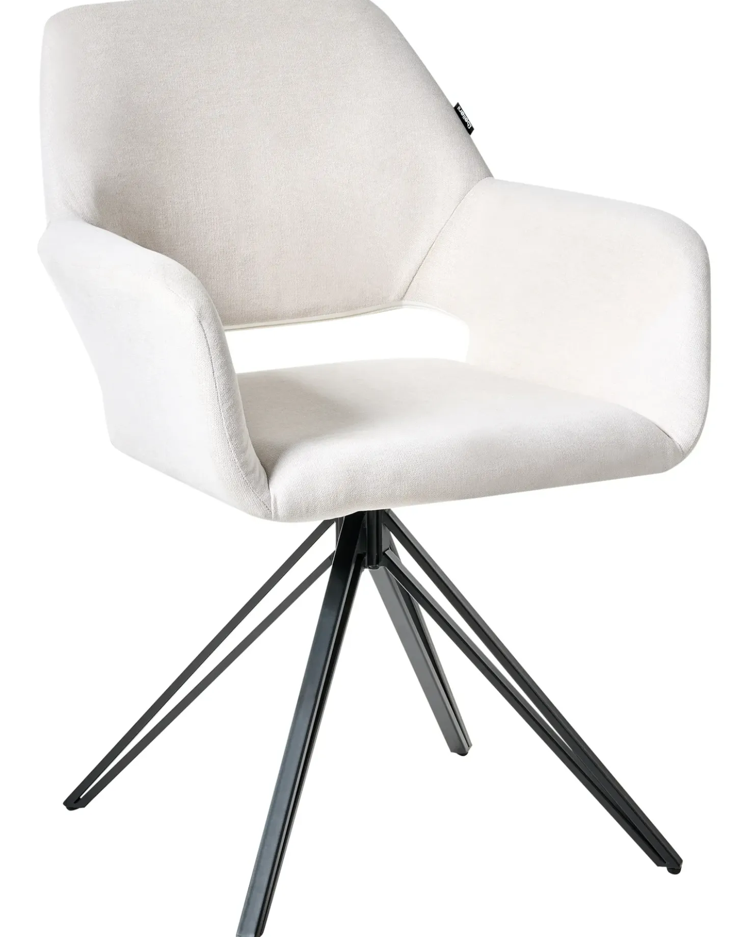 Set di 2 sedie da pranzo CINEY Tessuto Bianco sporco