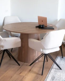 Set di 2 sedie da pranzo CINEY Tessuto Bianco sporco
