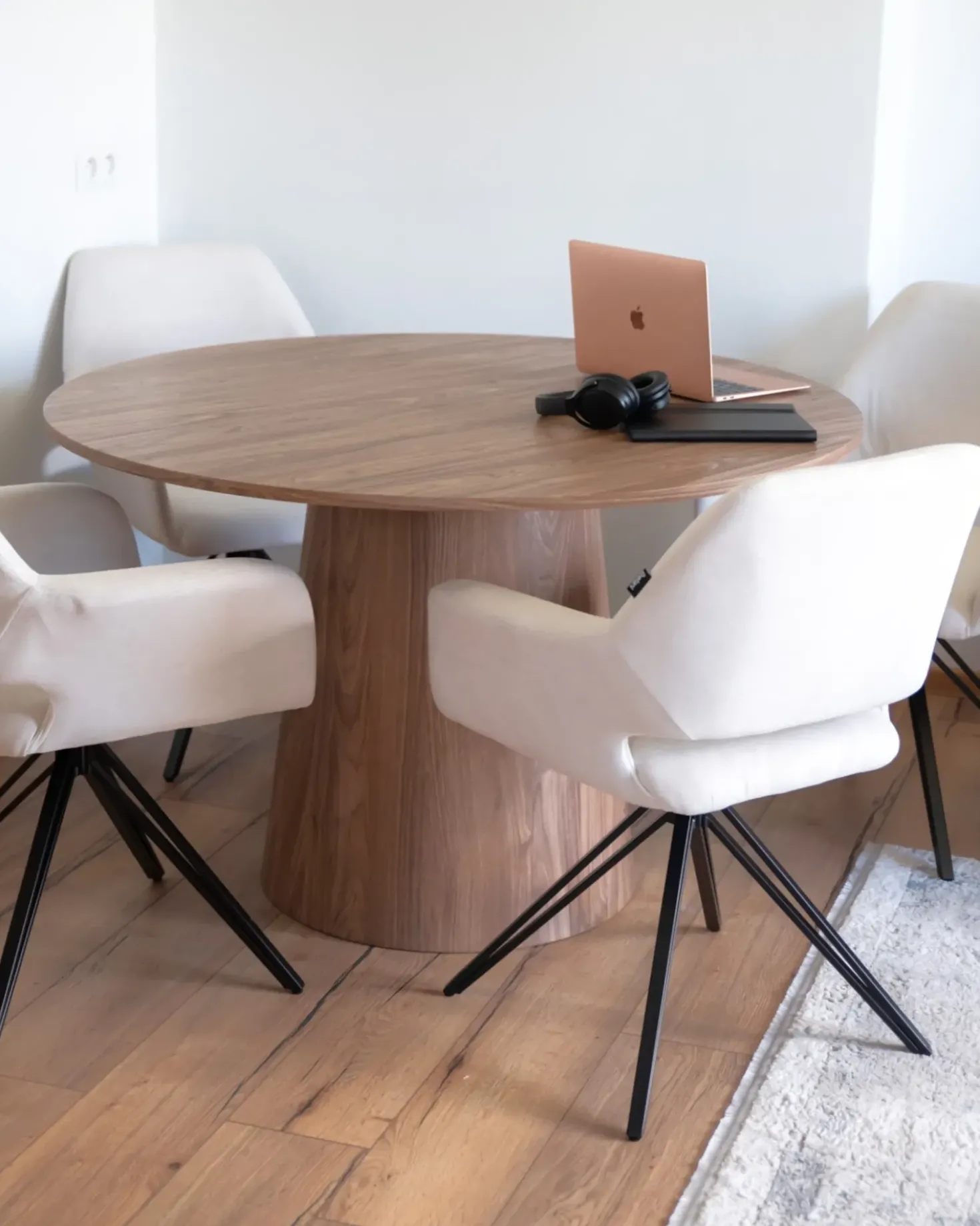 Set di 2 sedie da pranzo CINEY Tessuto Bianco sporco