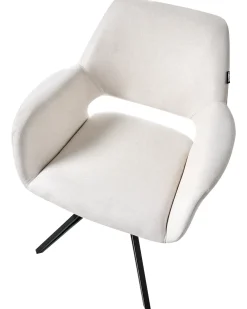 Set di 2 sedie da pranzo CINEY Tessuto Bianco sporco