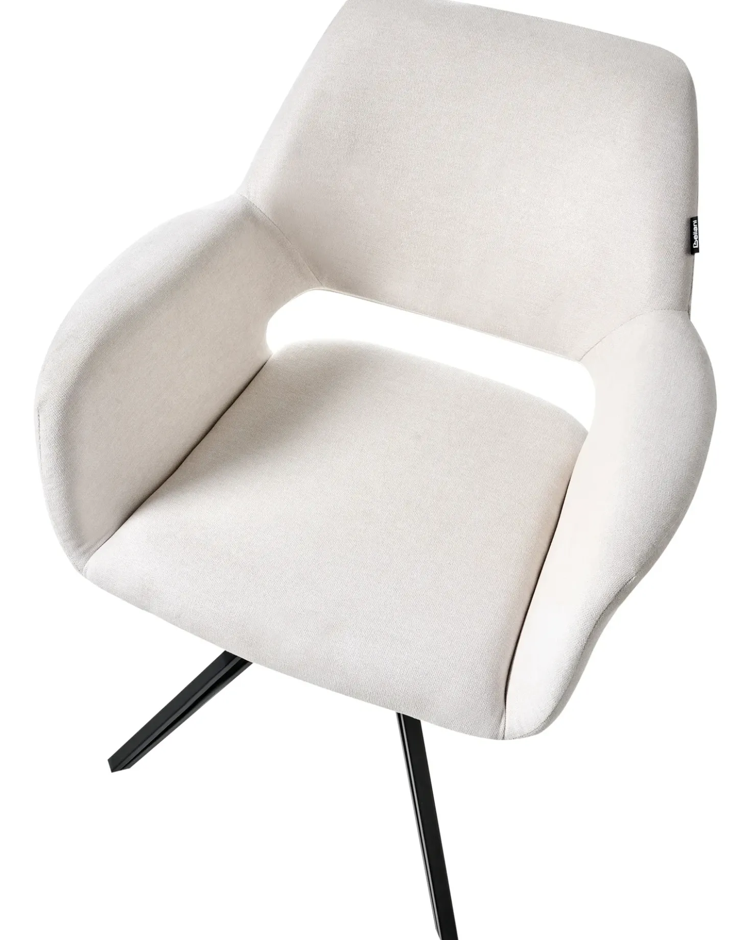 Set di 2 sedie da pranzo CINEY Tessuto Bianco sporco