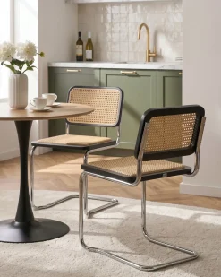 Set di 2 sedie da pranzo CORDOVA Rattan Nero