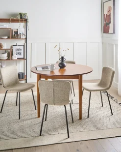 Set di 4 sedie da pranzo CALDWELL Tessuto Beige