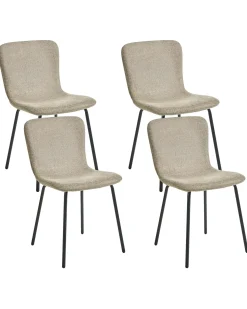 Set di 4 sedie da pranzo CALDWELL Tessuto Beige
