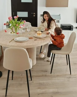 Set di 4 sedie da pranzo CRANDALL Tessuto Beige chiaro
