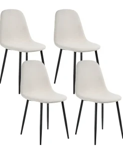 Set di 4 sedie da pranzo CRANDALL Tessuto Beige chiaro