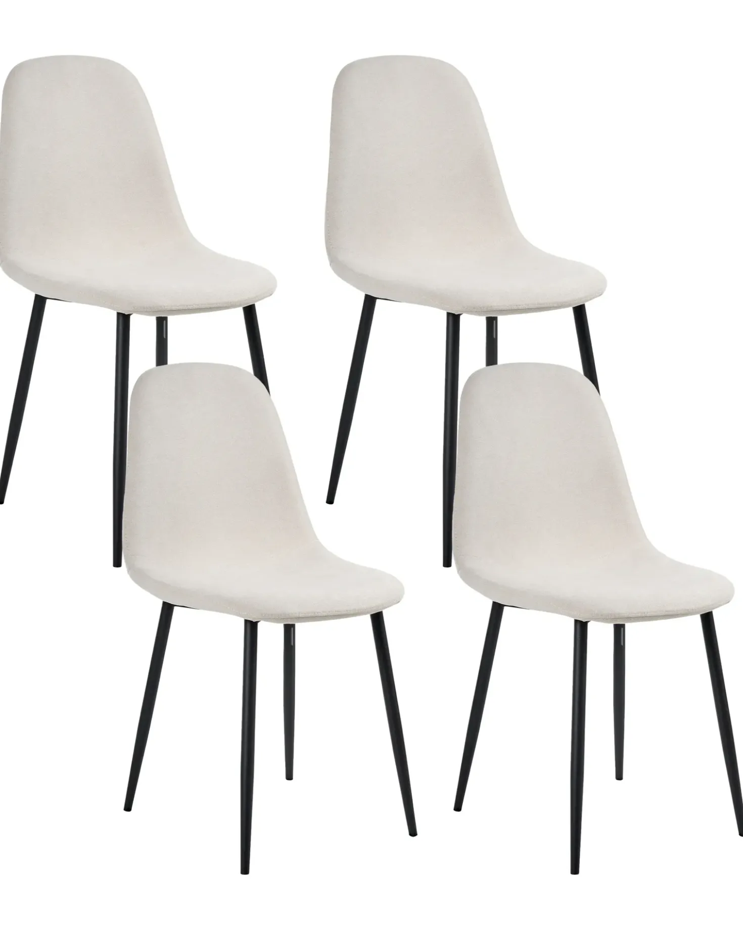 Set di 4 sedie da pranzo CRANDALL Tessuto Beige chiaro