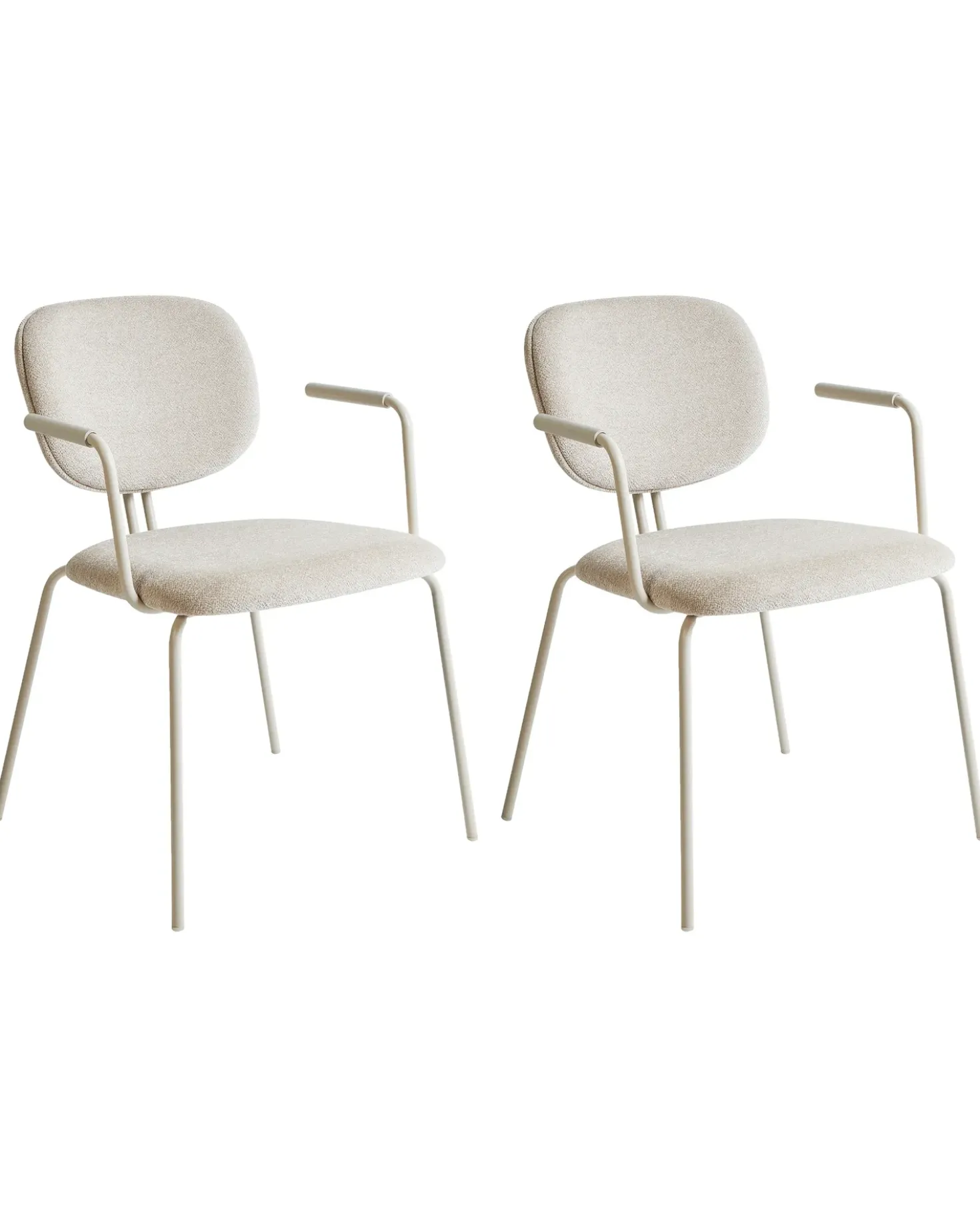 Set di 2 sedie da pranzo CARILLE Ciniglia Beige chiaro
