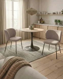 Set di 2 sedie da pranzo CALERA Tessuto Tortora