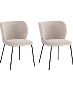 Set di 2 sedie da pranzo CALERA Tessuto Tortora