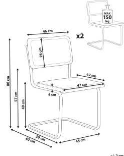 Set di 2 sedie da pranzo CORDOVA Rattan Marrone