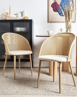 Set di 2 sedie da pranzo CORNELL Metallo Beige chiaro
