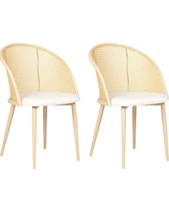 Set di 2 sedie da pranzo CORNELL Metallo Beige chiaro