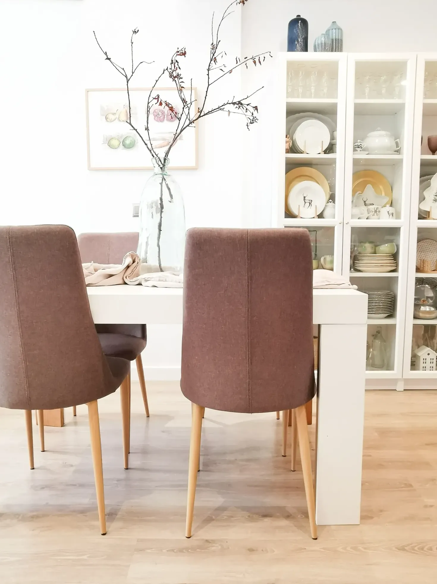Set di 2 sedie da pranzo CLAYTON Tessuto Tortora
