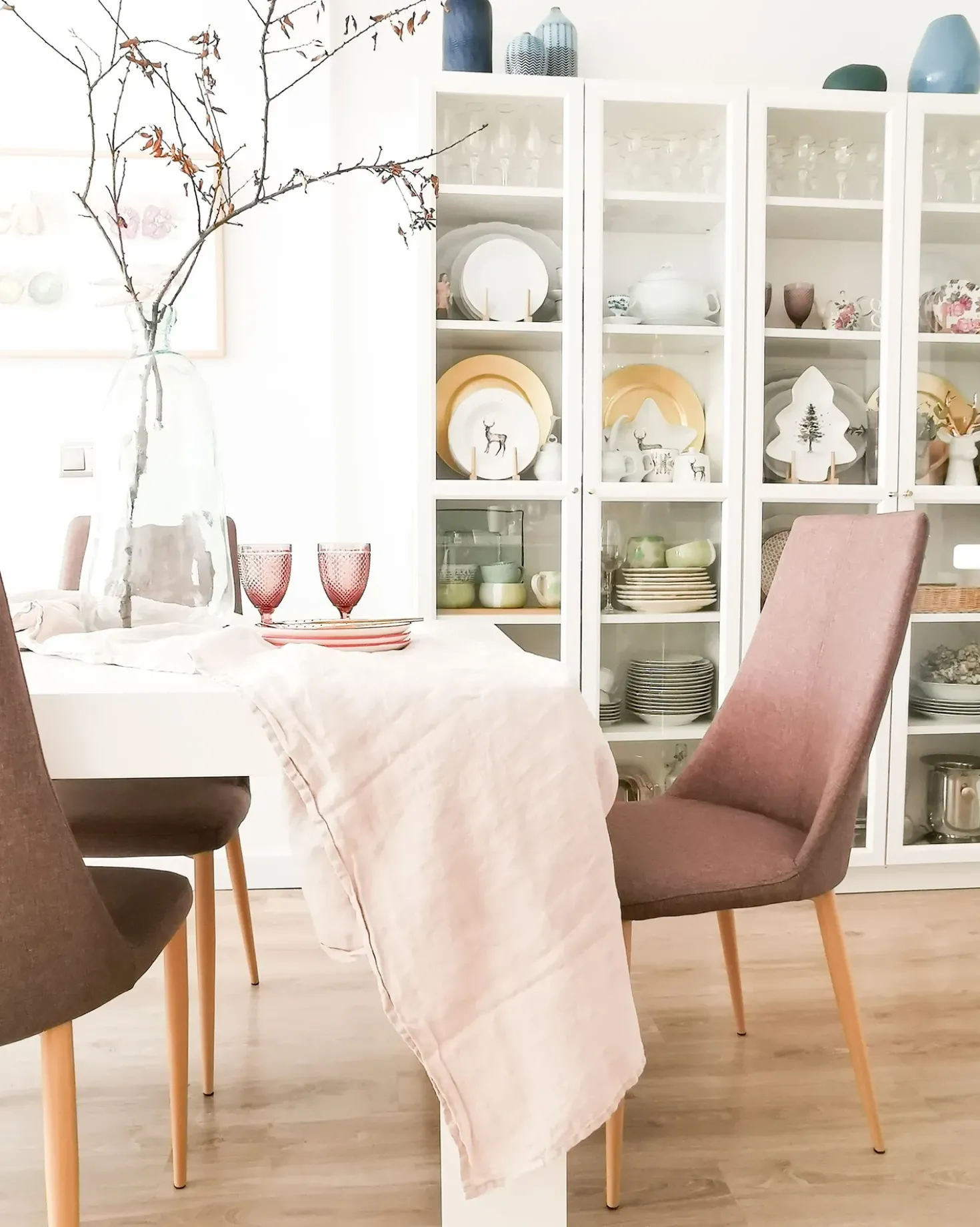 Set di 2 sedie da pranzo CLAYTON Tessuto Tortora