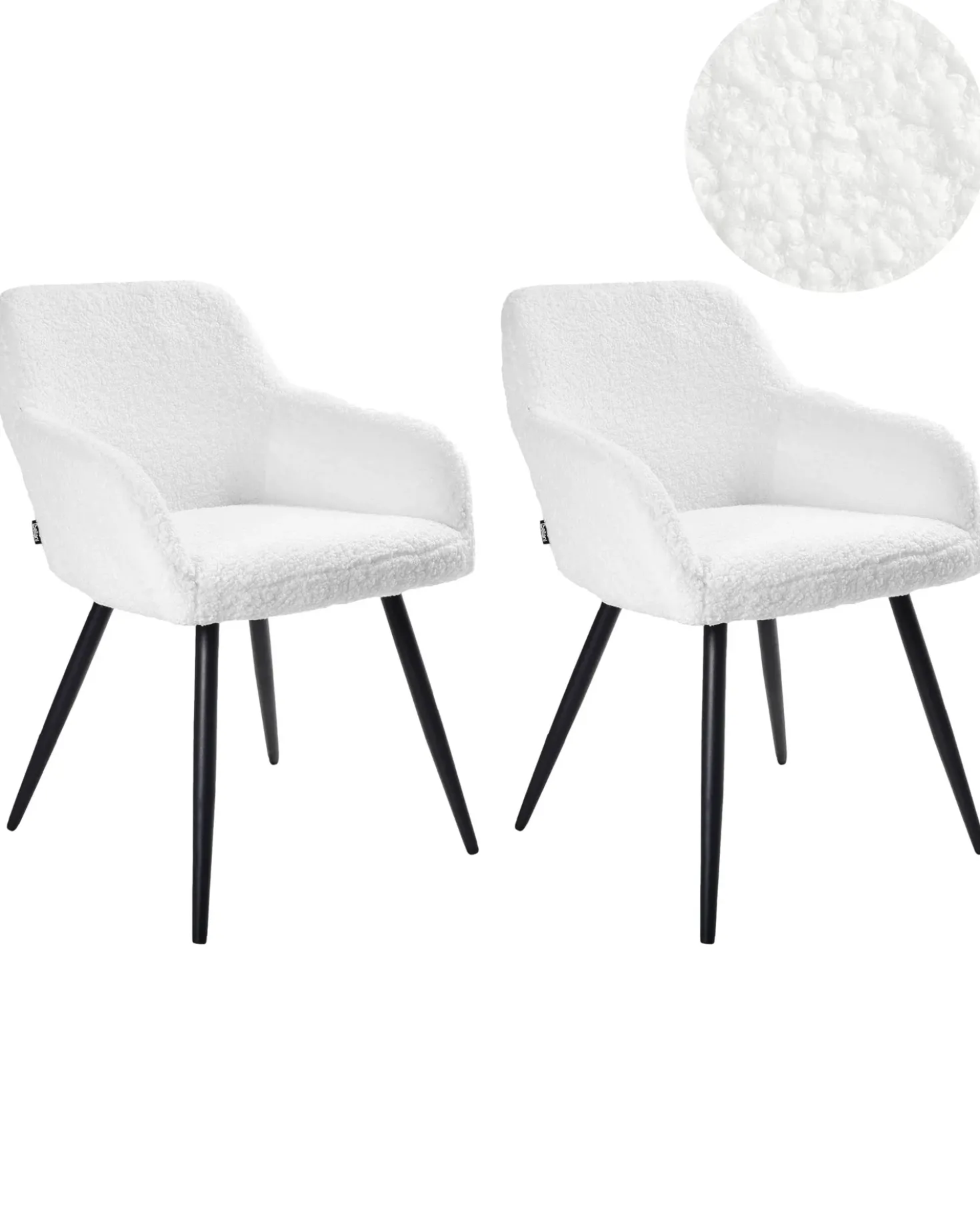 Set di 2 sedie da pranzo CASMALIA Bouclé Bianco sporco