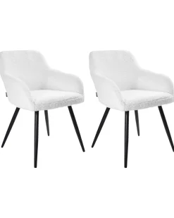 Set di 2 sedie da pranzo CASMALIA Bouclé Bianco sporco