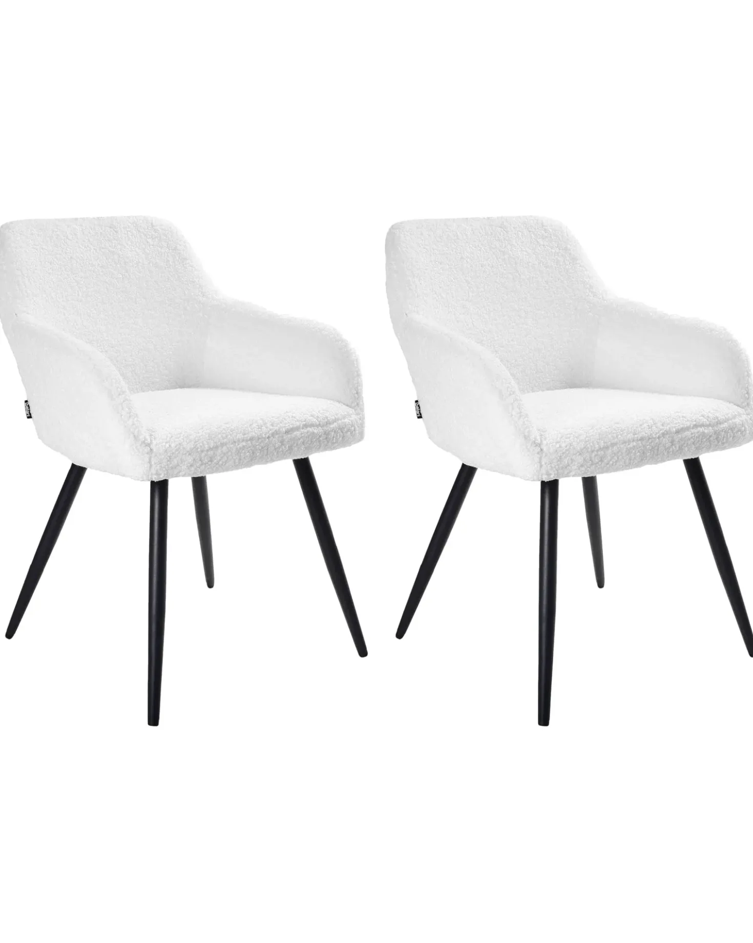 Set di 2 sedie da pranzo CASMALIA Bouclé Bianco sporco