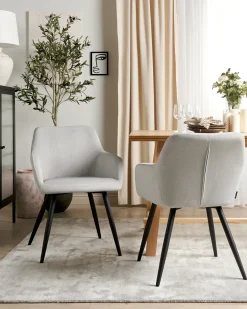 Set di 2 sedie da pranzo CASMALIA Velluto Tortora