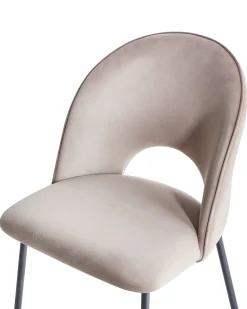 Set di 2 sedie da pranzo COVELO Velluto Tortora