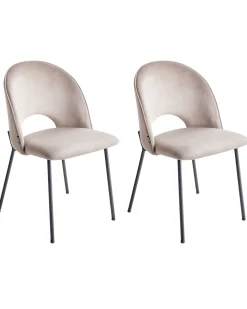 Set di 2 sedie da pranzo COVELO Velluto Tortora