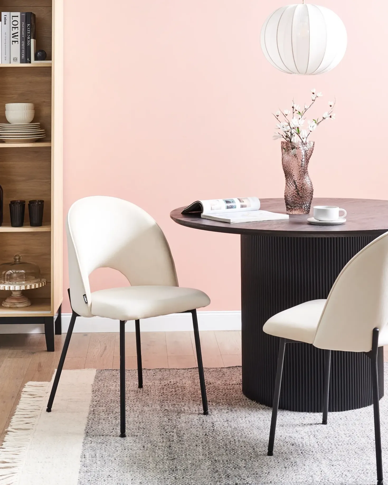 Set di 2 sedie da pranzo COVELO Tessuto Beige chiaro