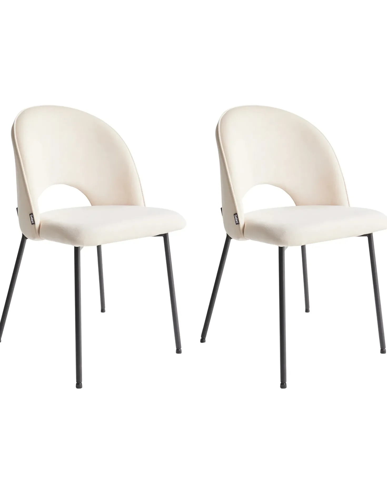 Set di 2 sedie da pranzo COVELO Tessuto Beige chiaro