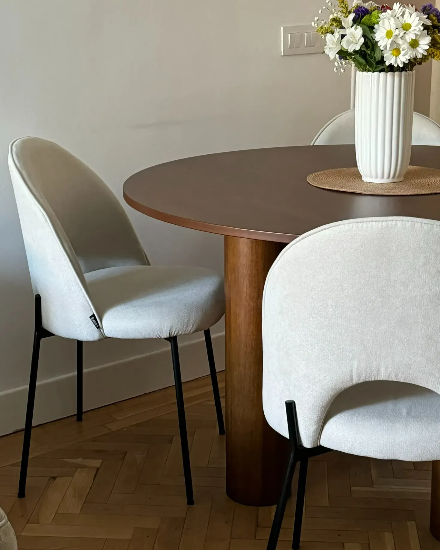 Set di 2 sedie da pranzo COVELO Tessuto Beige chiaro