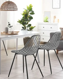 Set di 2 sedie da pranzo CANTON Grigio chiaro
