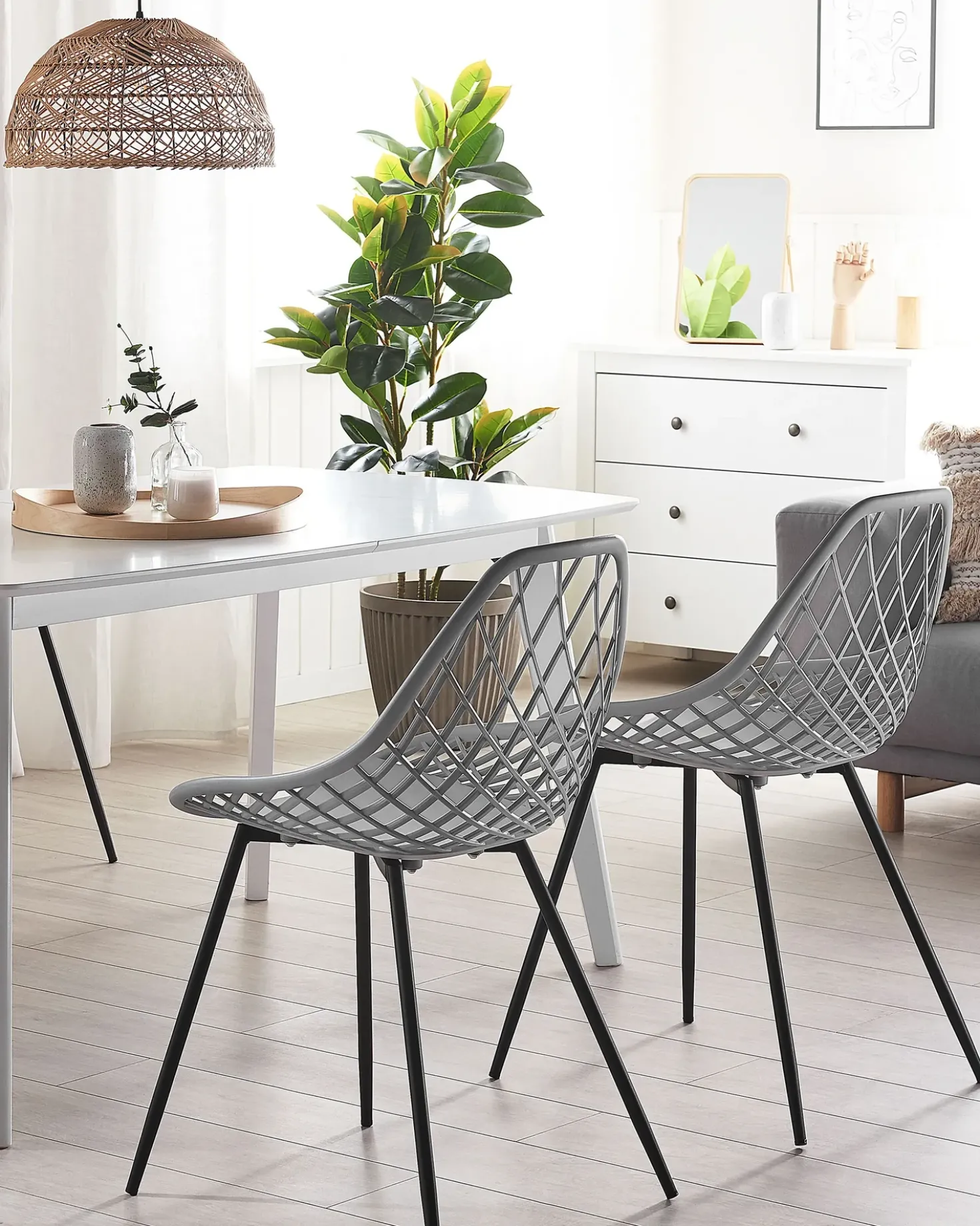 Set di 2 sedie da pranzo CANTON Grigio chiaro