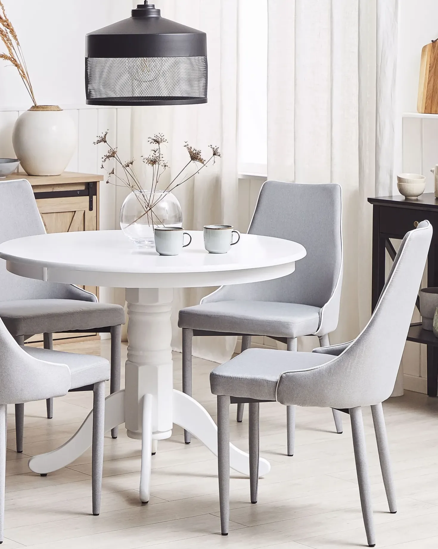 Set di 2 sedie da pranzo CAMINO Tessuto Grigio chiaro