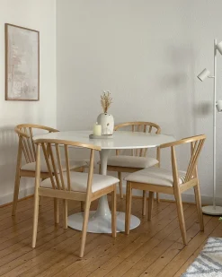 Set di 2 sedie da pranzo CRAIG Legno Marrone chiaro/Beige