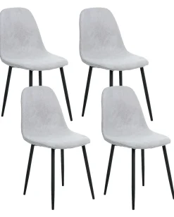 Set di 4 sedie da pranzo CRANDALL Tessuto Grigio chiaro