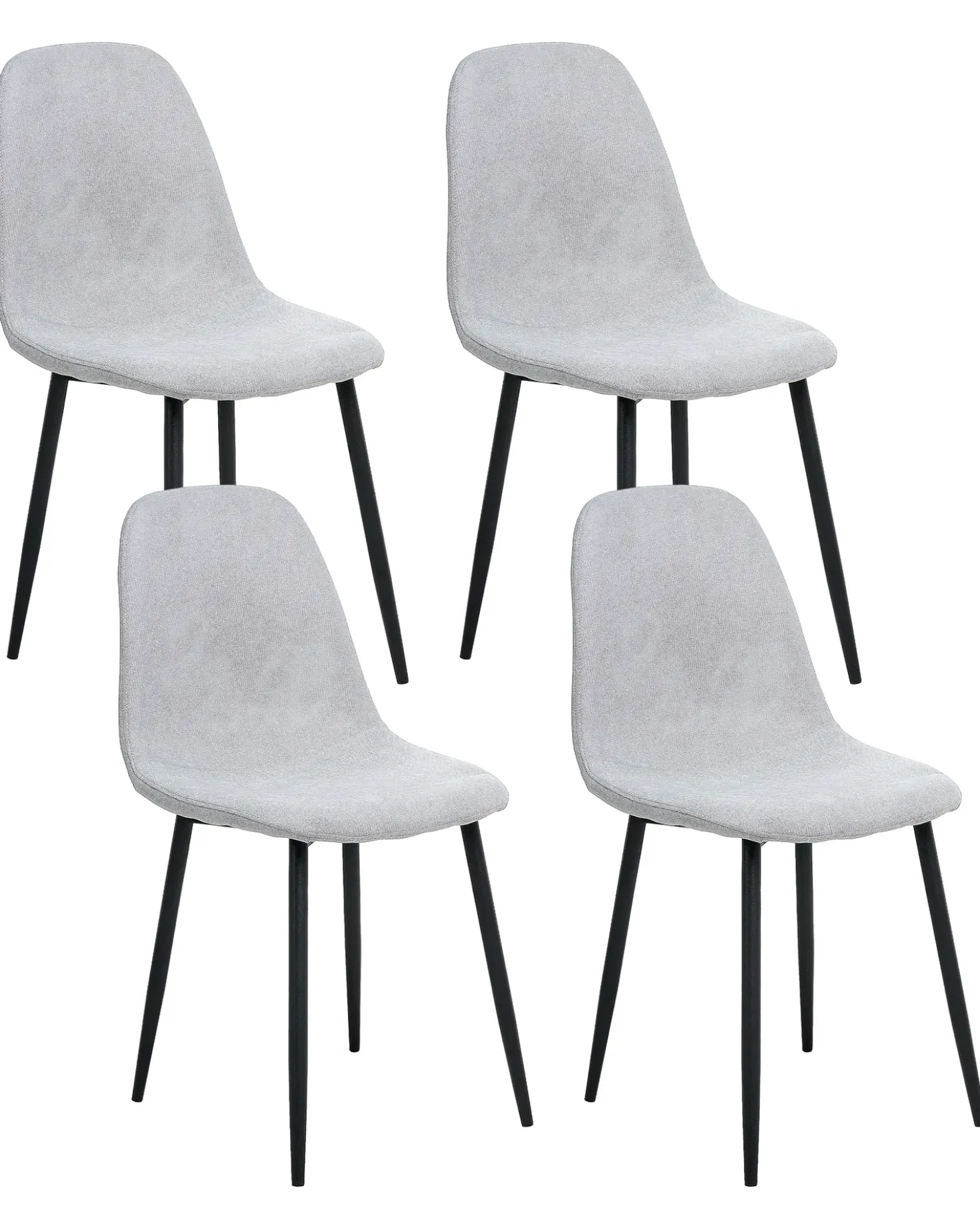 Set di 4 sedie da pranzo CRANDALL Tessuto Grigio chiaro