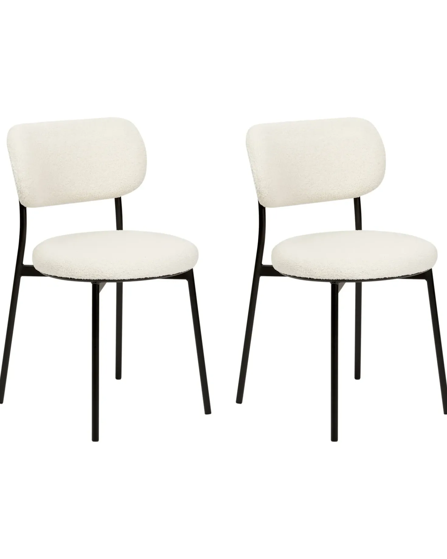 Set di 2 sedie da pranzo CASEY Bouclé Bianco sporco