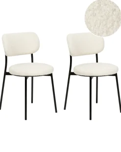 Set di 2 sedie da pranzo CASEY Bouclé Bianco sporco