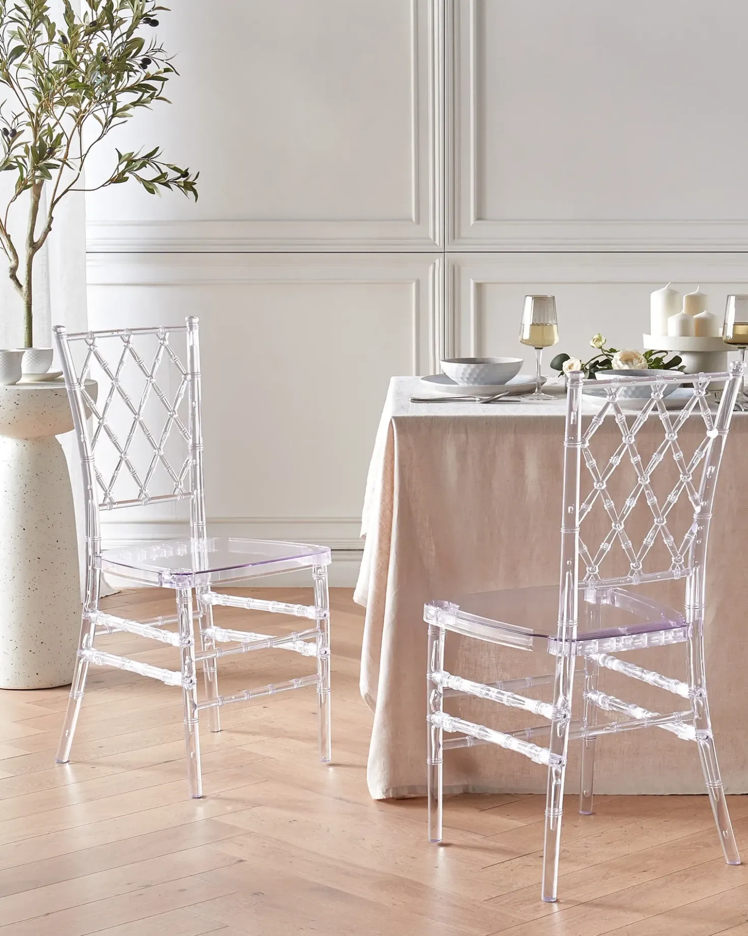Set di 2 sedie da pranzo CLARION Trasparente