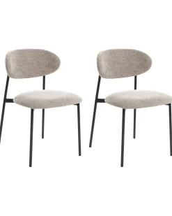 Set di 2 sedie da pranzo COWLEY Ciniglia Tortora