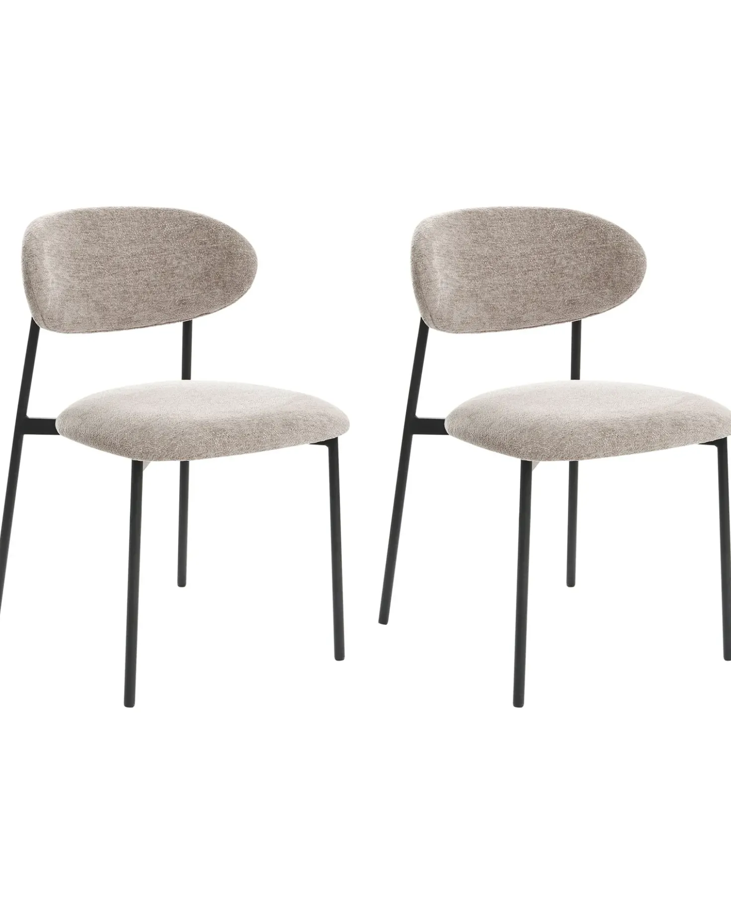 Set di 2 sedie da pranzo COWLEY Ciniglia Tortora