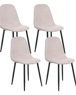 Set di 4 sedie da pranzo CRANDALL Tessuto Beige
